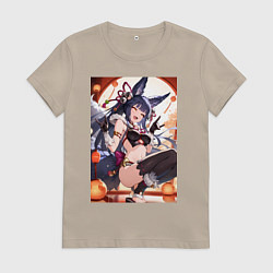 Футболка хлопковая женская Yuel Yuri Granblue Fantasy, цвет: миндальный