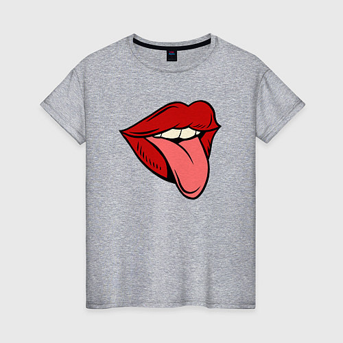 Женская футболка Girl lips / Меланж – фото 1