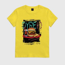 Женская футболка Дурею от бургера как карась от прикормки