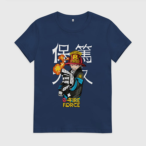 Женская футболка Пламенная бригада пожарных Синра Кусакабэ гг / Тёмно-синий – фото 1