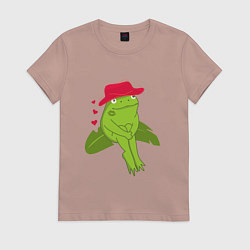 Женская футболка Лягушонок в шляпе