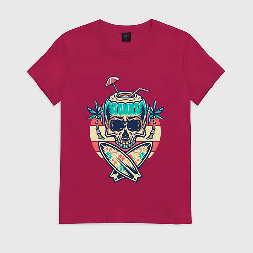 Женская футболка Skull summer / Маджента – фото 1