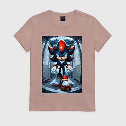 Футболка хлопковая женская Ежик Шедоу сурово идёт, цвет: пыльно-розовый