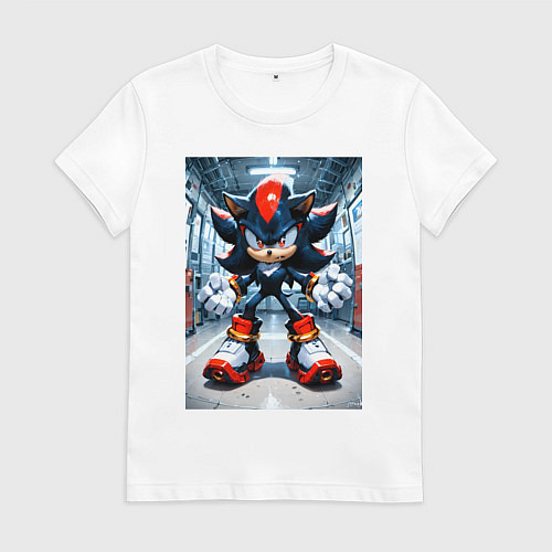 Женская футболка Ежик Шедоу в коридоре / Белый – фото 1