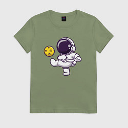 Женская футболка Moon football