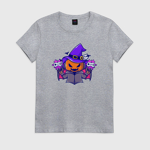 Женская футболка Pumpkin gamer / Меланж – фото 1