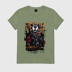 Женская футболка Веном черный симбиот