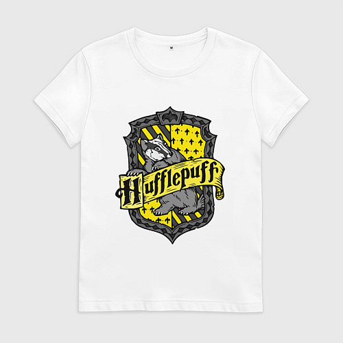 Женская футболка Hufflepuff emblem / Белый – фото 1