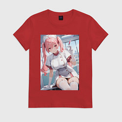 Женская футболка Медсестричка сделает тебе укол любви - пышная аним