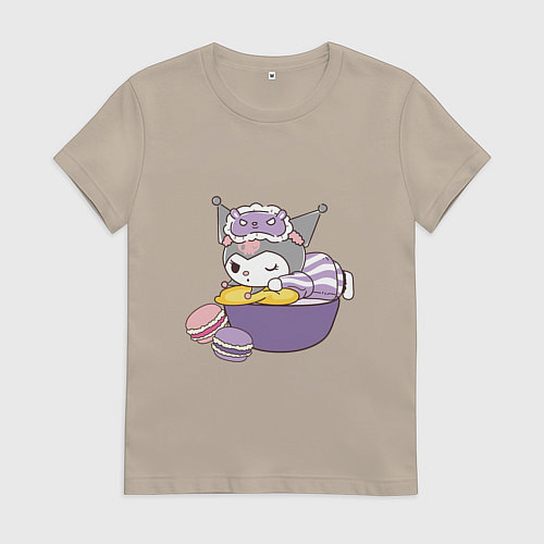 Женская футболка Куроми с макарунами / Миндальный – фото 1