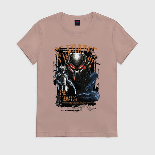 Женская футболка Хищник и чужой / Пыльно-розовый – фото 1