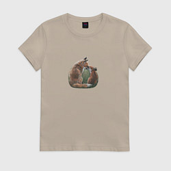 Женская футболка Лиса и лисёнок