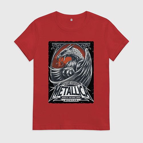 Женская футболка Metallica - Michigan playbill Grand rapids / Красный – фото 1