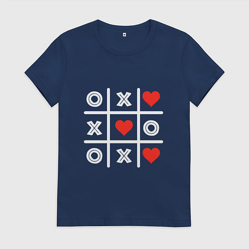 Женская футболка Крестики нолики / Тёмно-синий – фото 1