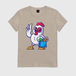 Женская футболка Петушок с продуктами
