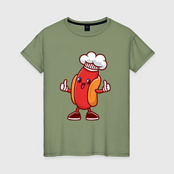 Женская футболка Хот-дог повар