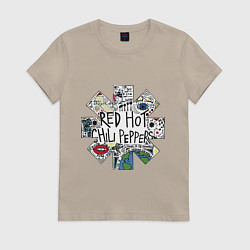 Женская футболка RHCP - logo with songs