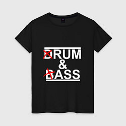 Женская футболка Drum and bass black