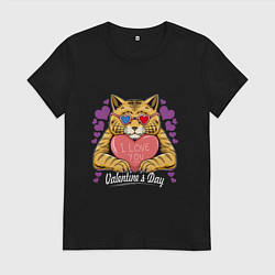 Женская футболка Влюбленный котик