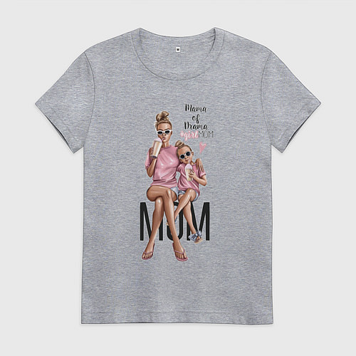 Женская футболка Mama of drama / Меланж – фото 1