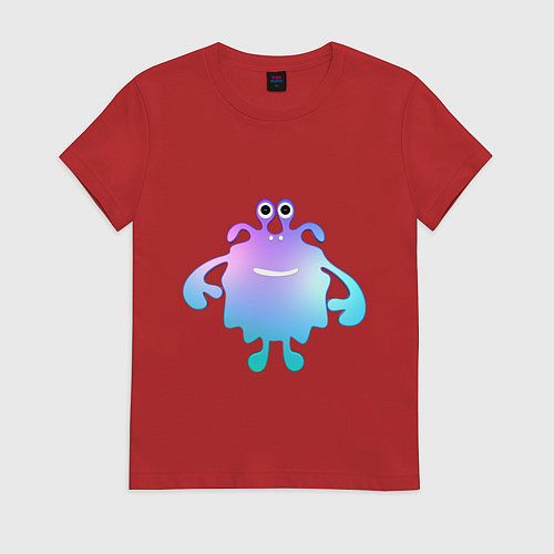 Женская футболка Monster cartoon blue purple / Красный – фото 1