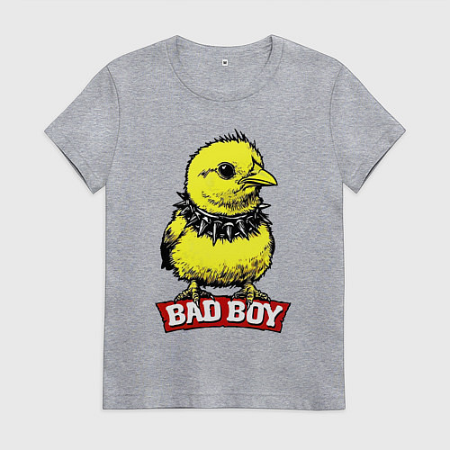 Женская футболка Bad boy chicken / Меланж – фото 1