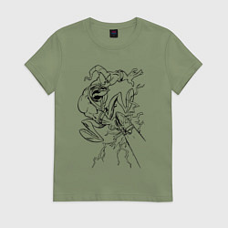 Женская футболка Земляной червяк Джим стреляет