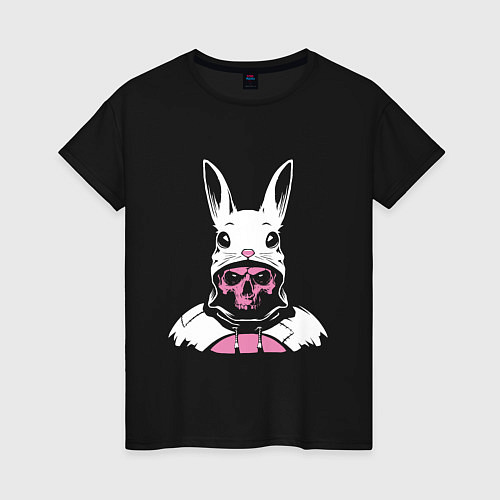 Женская футболка Череп - кролик / Черный – фото 1