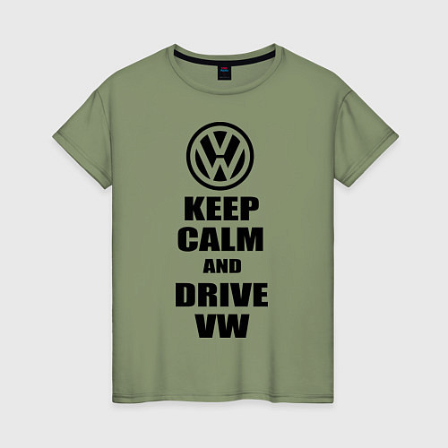 Женская футболка Keep Calm & Drive VW / Авокадо – фото 1