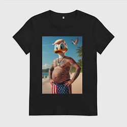 Женская футболка Donald Duck-Trump on a Florida beach
