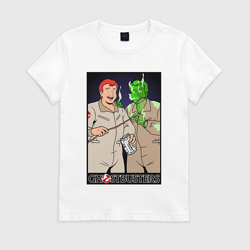 Женская футболка Ghostbusters - Ray and his clone ghost / Белый – фото 1