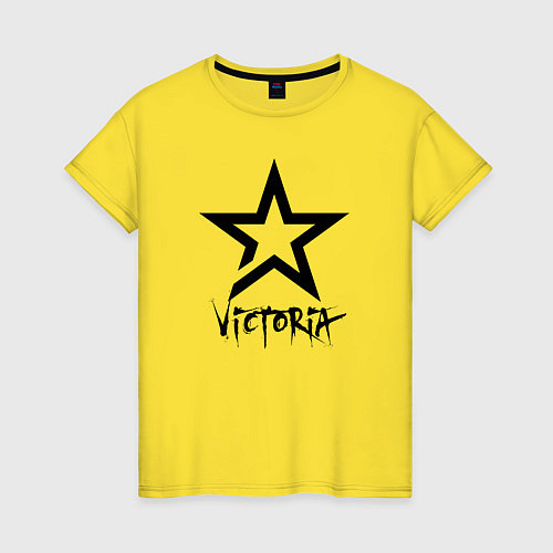 Женская футболка Victoria - star / Желтый – фото 1