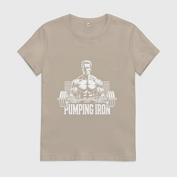 Женская футболка Арнольд - качай железо