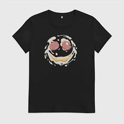 Женская футболка Лакомый кусочек-яичница с улыбкой