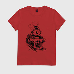 Женская футболка Векторный паровоз