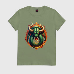 Женская футболка Телец в тени змеи