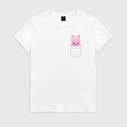 Футболка хлопковая женская Dwaekki in pocket, цвет: белый