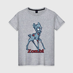 Женская футболка Оленёнок зомби