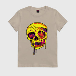 Женская футболка Желтый растекшийся череп