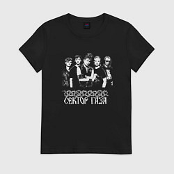 Женская футболка Сектор газа пиксельный белый портрет