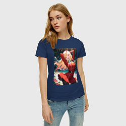 Футболка хлопковая женская Марин Китагава косплей 002 Darling in the Franxx, цвет: тёмно-синий — фото 2