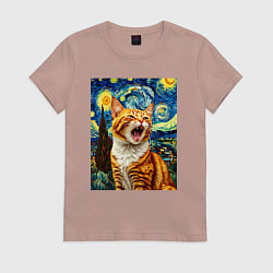 Женская футболка Крик котика