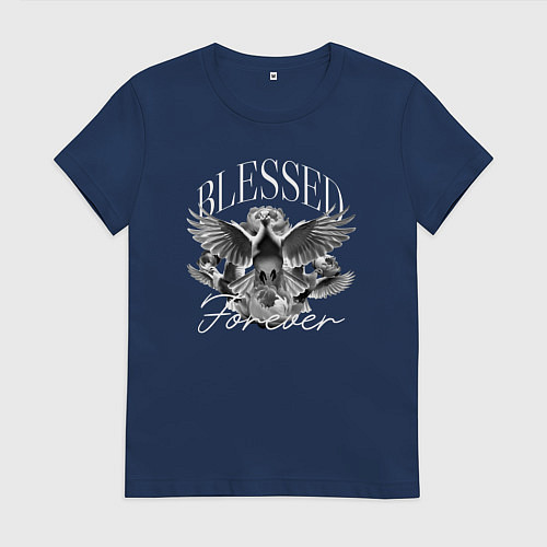 Женская футболка Blessed forever / Тёмно-синий – фото 1