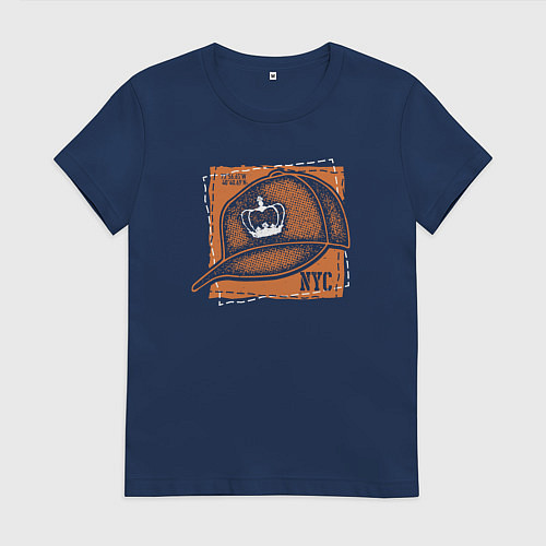 Женская футболка New York king / Тёмно-синий – фото 1