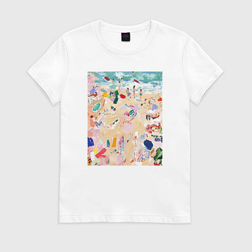 Женская футболка Абстрактная картина пляжа / Белый – фото 1