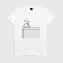 Женская футболка Одинокий робот