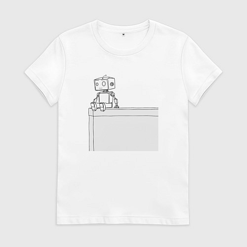 Женская футболка Одинокий робот / Белый – фото 1