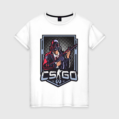 Женская футболка Counter-Strike - спецназовец в противогазе / Белый – фото 1