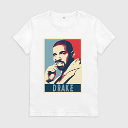 Футболка хлопковая женская Drake obey, цвет: белый
