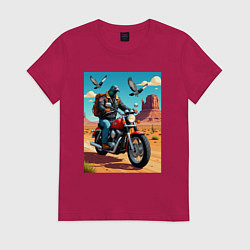 Женская футболка Голубь байкер